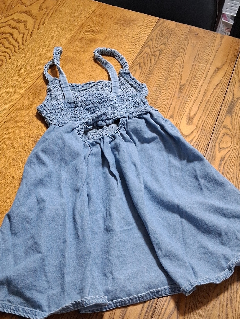 AMERICAN EAGLE Jean Dress Womens XS BLUE Denim Straps Sleeveless Used Preowned - Picture 5 of 5